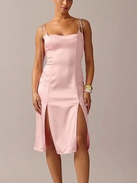 J. Crew Dresses & Skirts - 🎀 J. Crew x Anna October Limited Edition Ballet Pink Satin Stretch Pin Up 14